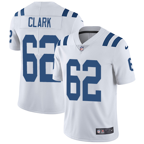 Indianapolis Colts 62 Limited Clark White Nike NFL Road Men Vapor Untouchable jerseys
